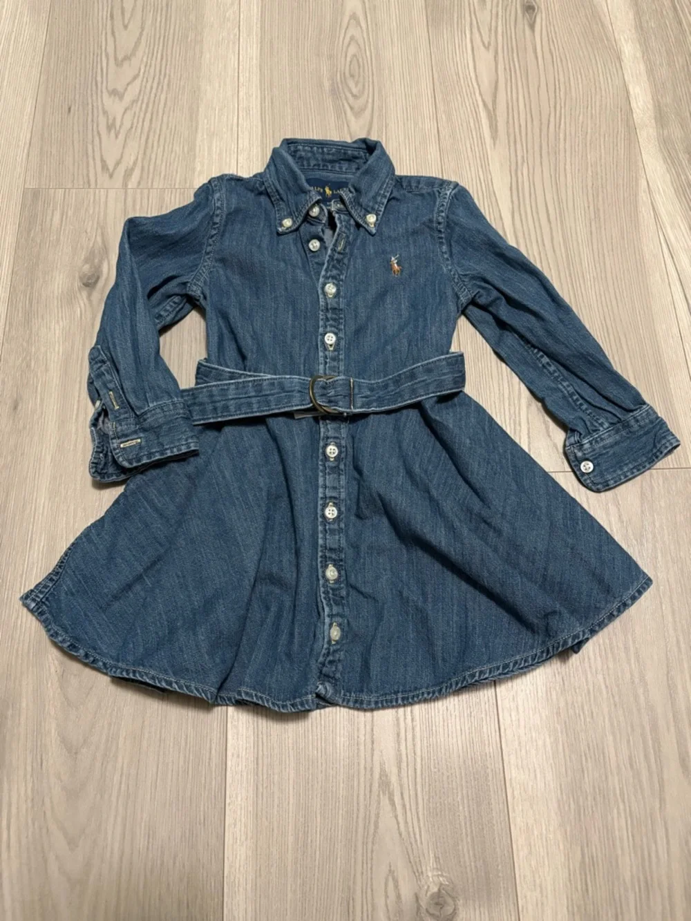 Ralph Lauren Belted Cotton Denim Shirtdress Size 2T